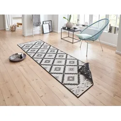Teppich NORTHRUGS "Malibu Wendeteppich" Gr. 13, schwarz, B:80cm H:5mm L:350cm, Kunstfaser, Teppiche, In-& Outdoor, Wetterfest, Balkon, Läufer, Wohnzimmer, Wasserfest
