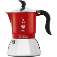 Bialetti Fiammetta Induction Kaffeemaschine, Aluminium, Steel, Rot, 2 Tassen