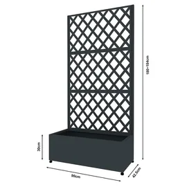 Westmann Dekora 7 Pflanzkasten mit Rankgitter 90 x 43 x 184 cm Anthrazit