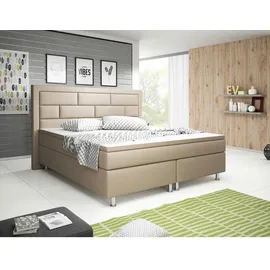 IHG Boxspringbett Nizza 180x200 cm Kunstleder Muddy