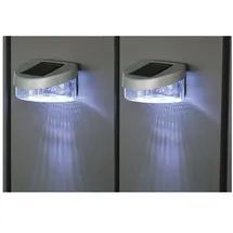 Buri Zaun Solarlichter 2er-Set Gartenlicht Gartenzaun Gartenlampe Licht Leuchte
