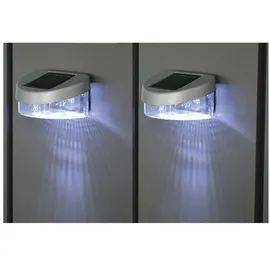 Buri Zaun Solarlichter 2er-Set Gartenlicht Gartenzaun Gartenlampe Licht Leuchte