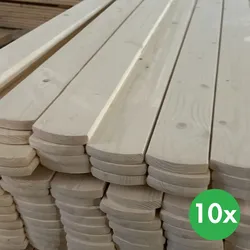 Zaunbretter, oberes Ende gerundet, 20x95x1200 mm, 10 Stk.