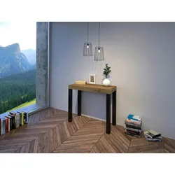 Itamoby Ausziehbare Konsole 90x40/196 cm Everyday Small Eiche Natur Anthrazitrahmen