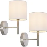 [lux.pro] Wandleuchte 2er Set Winsford Silberfarben / Weiß