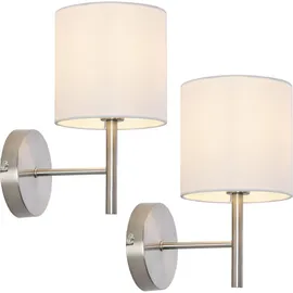[lux.pro] Wandleuchte 2er Set Winsford Silberfarben / Weiß