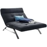 KAWOLA Liege AMERIVA Sessel Relaxliege Maxi Velvet schwarz Fuß chrome