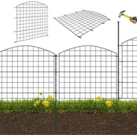 NAIZY Teichzaun Metall Gartenzaun Komplettset Zaun Steckzaun inkl. Befestigungsstäben Zaunelemente Freigehege Absperrzaun für Garten Tier Hunde (Type B)