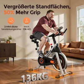 YoSuDa Heimtrainer mit magnetwiderstand - Leises Fitnessbike mit Tablet-Halter, - Silber