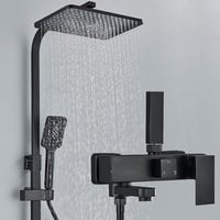 Schwarz Duscharmatur Duschset Duschsystem Regendusche Duschpaneel Duschsäule DHL