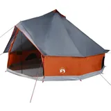 vidaXL Tipi-Familienzelt 10 Personen Grau und Orange mit E-Anschluss