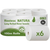 Kimberly-Clark Professional Hostess NATURA Papierhandtücher aus 100 % Recyclingmaterial 6063 – 1-lagige Rollenhandtücher – 6 Rollen