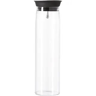 LEONARDO HOME Karaffe Brioso 1 Liter, Glas, Wasserkaraffe mit Deckel, Kurg, Glaskanne, handgemacht , 050848
