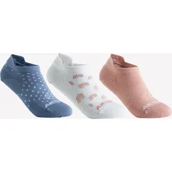 Tennissocken Low Kinder 3er-Pack - RS 160 blau/weiss/rose 35/38