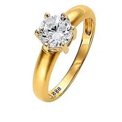 Fingerring LADY Gr. 16, gold (gelbgold 585), Fingerringe, Damen, 16, Metall-Gold, Metall, Gold