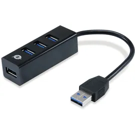 Conceptronic HUBBIES04B 4-Port-USB 3.0-Hub und OTG-Adapter für USB-C