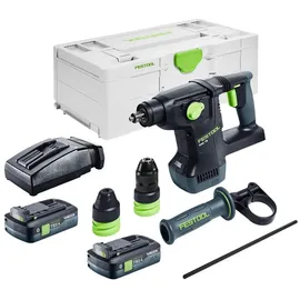 Festool KHC 18 EB-Basic Akku Kombihammer 18 V 2,6 J SDS-Plus + 2x Akku 4,0 Ah + Ladegerät