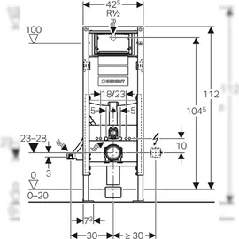 Geberit Duofix Element für Wand-WC 112 cm mit Sigma UP-Spülkasten 120mm, barrierefrei Bauhöhe 1120 mm