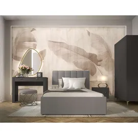 99rooms Kossa Polsterbett Hellgrau 140x200 cm