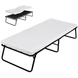 TLGREEN Klappbett Metallbett, Erwachsene Gästebett Gästebett Klappbar, Einzelbett, 80x190 cm, mit Memoryschaum-Matratze