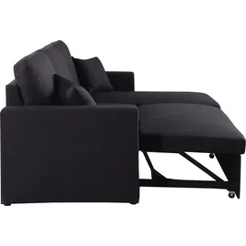 Habitat et Jardin Ecksofa reversibel mit Schlaffunktion 'alain' - 221 x 145 x 85 cm - Schwarz