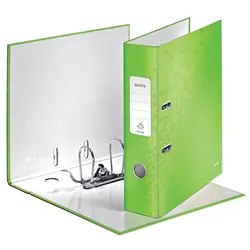 LEITZ Ordner WOW A4, 80mm Rücken, grün. Brillante WOW Farben. 180° Ordner Präzisionsmechanik. Aufgeklebtes Rückenschild. Maße: 318 x 285 mm.