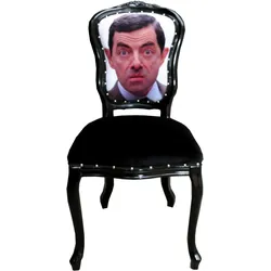 Casa Padrino Barock Luxus Esszimmer Stuhl Karikatur Design / Schwarz - Designer Stuhl - Design Möbel