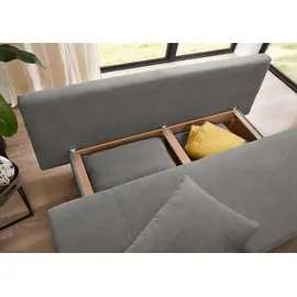 Jockenhöfer Schlafsofa Kunstleder 2-Sitzer Grau