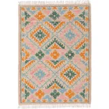 benuta pure Handgewebter Kelim Zohra Multicolor/Beige 120x170 cm - Bunter Teppich für Wohnzimmer