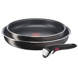 Tefal Ingenio Easy Plus Pfannen-Set, 24/28 cm, abnehmbarer Griff, stapelbar, Antihaftbeschichtung, für alle Herdarten außer Induktion, L1509202