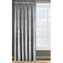 Eurofirany Design91 Samtvorhang Kräuselband Blickdichte Vorhänge Samt Velours 135x300 Samtvorhänge ROSA (Silber)