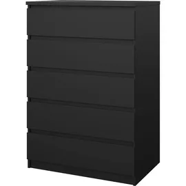 Home Affaire Kommode HOME AFFAIRE "Naia, Aufbewahrung, 5 Schubladen, Matt-Optik, grifflose Front", schwarz, B:77cm H:111,3cm T:50cm, Holzwerkstoff, Sideboards, Kommode, Modern, skandinavisches Design, in mehrere Farben, Hoch
