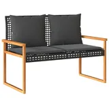 furnicato Gartenbank 1-St Schwarz