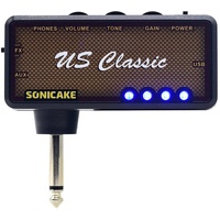 SONICAKE Mini Verstärker Gitarren Reverb Effekt AMP Kopfhörer Verstärker Pocket wiederaufladbar Kopfhörerverstärker US Classic