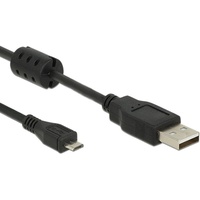 DeLock USB 2.0 USB-A Stecker, USB-Micro-B Stecker 1.00m Schwarz