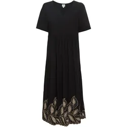 Viskose-Kleid, Muster schwarz, 44