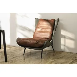 KAWOLA Sessel ERIO Cocktailsessel Vintage-Leder braun