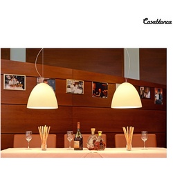 Casablanca Pendelleuchte BELL, 2-flammig, 2x E27, IP20, Ø 21cm, weiß-sand-weiß CSB-BE87-B127A