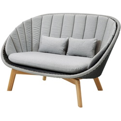 Cane-line 2-Sitzer Sofa Peacock braun, Designer Johannes Foersom & Peter Hjort-Lorenzen, 94x151x95.5 cm