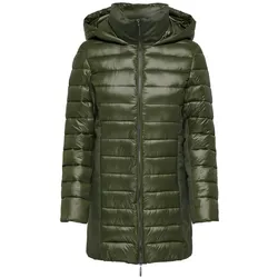 Steppmantel ONLY "ONLNEWSOPHIE MIX PUFFER CC OTW", Damen, Gr. XS (34), grün (deep depths), Steppware, Obermaterial: 100% Nylon, unifarben, modisch, Langarm, Mäntel