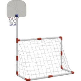 vidaXL Fußball- und Basketball-Set für Kinder mit Bällen 98x50x70 cm