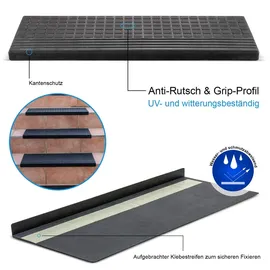 BigDean Stufenmatte 65 x 25 cm Schwarz