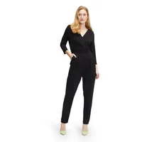 Vera Mont Damen Jumpsuit mit Bindegürtel Schwarz,36 - 36