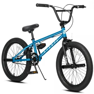 AVASTA 20 Zoll Freestyle BMX Fahrrad für Kinder & Jugendliche von 6 7 8 9 10 11 12 13 14 Jahren, Jungen & Mädchen, Anfänger, mit 4 Pegs, Blau