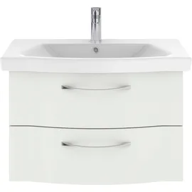 Saphir Badmöbel-Set »6005 Sprint 3-teilig, Keramik-Waschtisch mit LED-Spiegelschrank«, (4 St.), Midischrank, inkl. Türdämpfer, 3 Türen, 4 Schubladen, Bad-Set, weiß