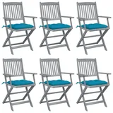 vidaXL Klappbare Gartenstühle 61 x 61 x 88 cm blau/türkis 6 St.