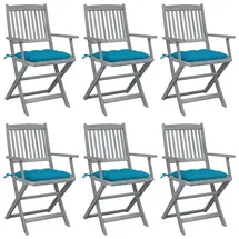 vidaXL Klappbare Gartenstühle 61 x 61 x 88 cm blau/türkis 6 St.