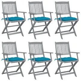 vidaXL Klappbare Gartenstühle 61 x 61 x 88 cm blau/türkis 6 St.