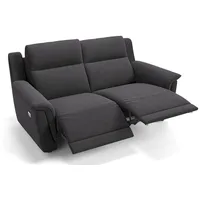 Sofanella 2-Sitzer Stoff MALITO, Relaxsofa, Designsofa, Designer Couch, Italienisches Sofa, 2er Sofa schwarz