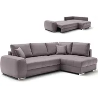 Ecksofa - rock - Boxspringfederung - Dauerschläfer - Chromfüße